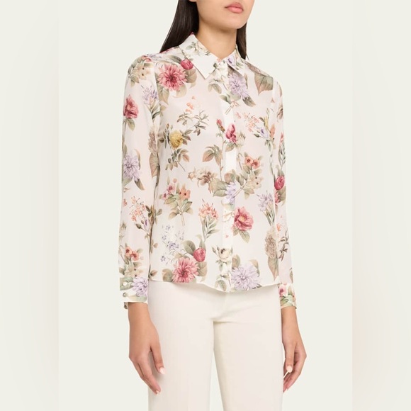 Alice + Olivia Willa Sweet nothings Top 100% Silk blouse - Picture 8 of 16